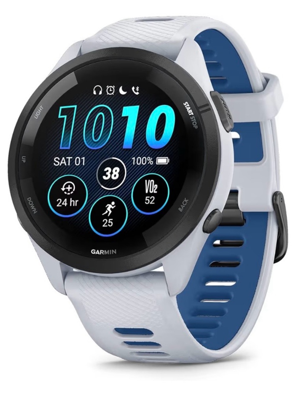 garmin 265 46mm White and Blue Multisport GPS Smartwatch